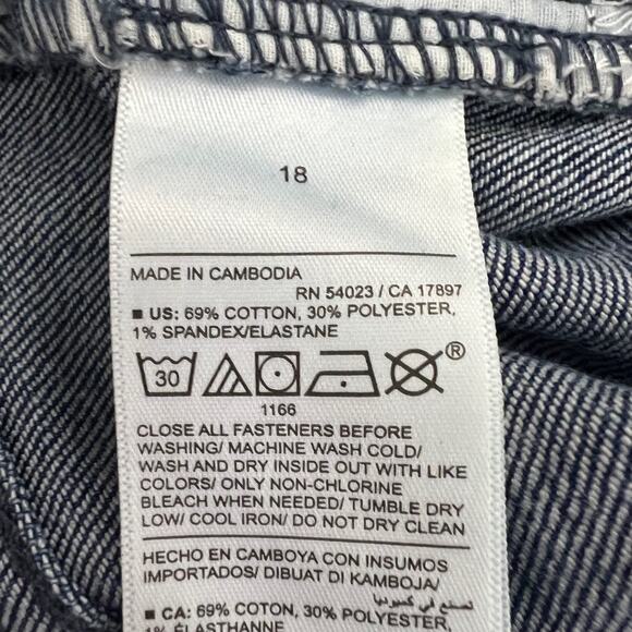 Old Navy Womens Denim Jean Shorts 18 High Rise WOW Blue Rolled Hem Jorts - Picture 5 of 5